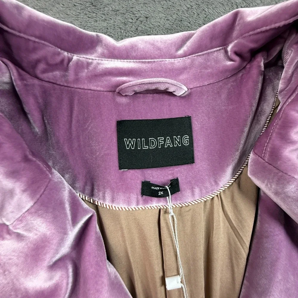 Wildfang Empower Purple Velvet  Blazer NWT Double Breasted Womens 2X - Picture 4 of 8